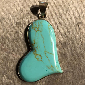 Silver and Turquoise Necklace Pendant